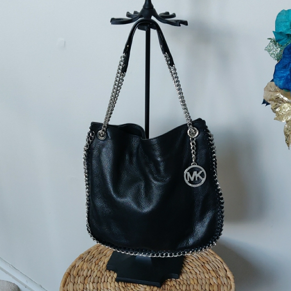 MK hobo chain leather handbag